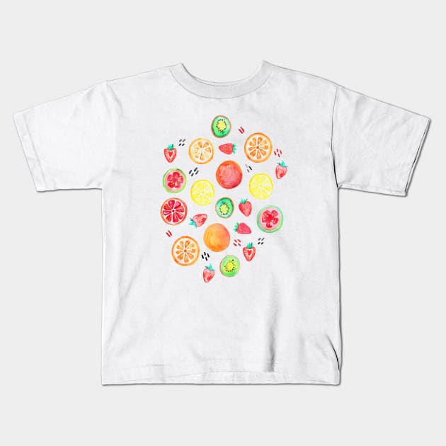 Fruit Salad Kids T-Shirt by tangerinetane